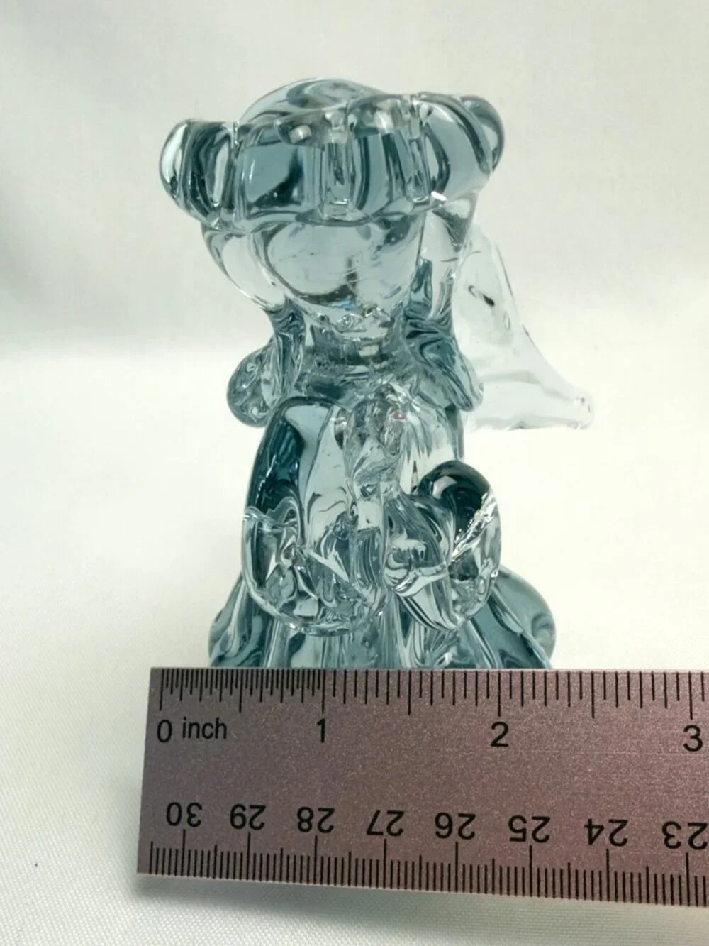Handblown Blue Glass Angel Figurine 4.5